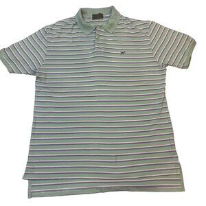 Southern Point Co. Mens Large Striped Polo Shirt Short Sleeve Grayton Polo Green